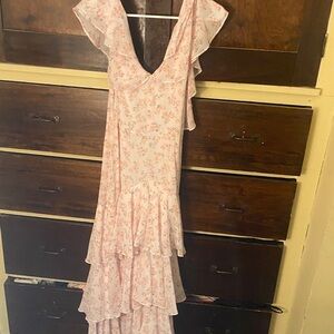 Wayf Light Pink Floral Maxi Dress